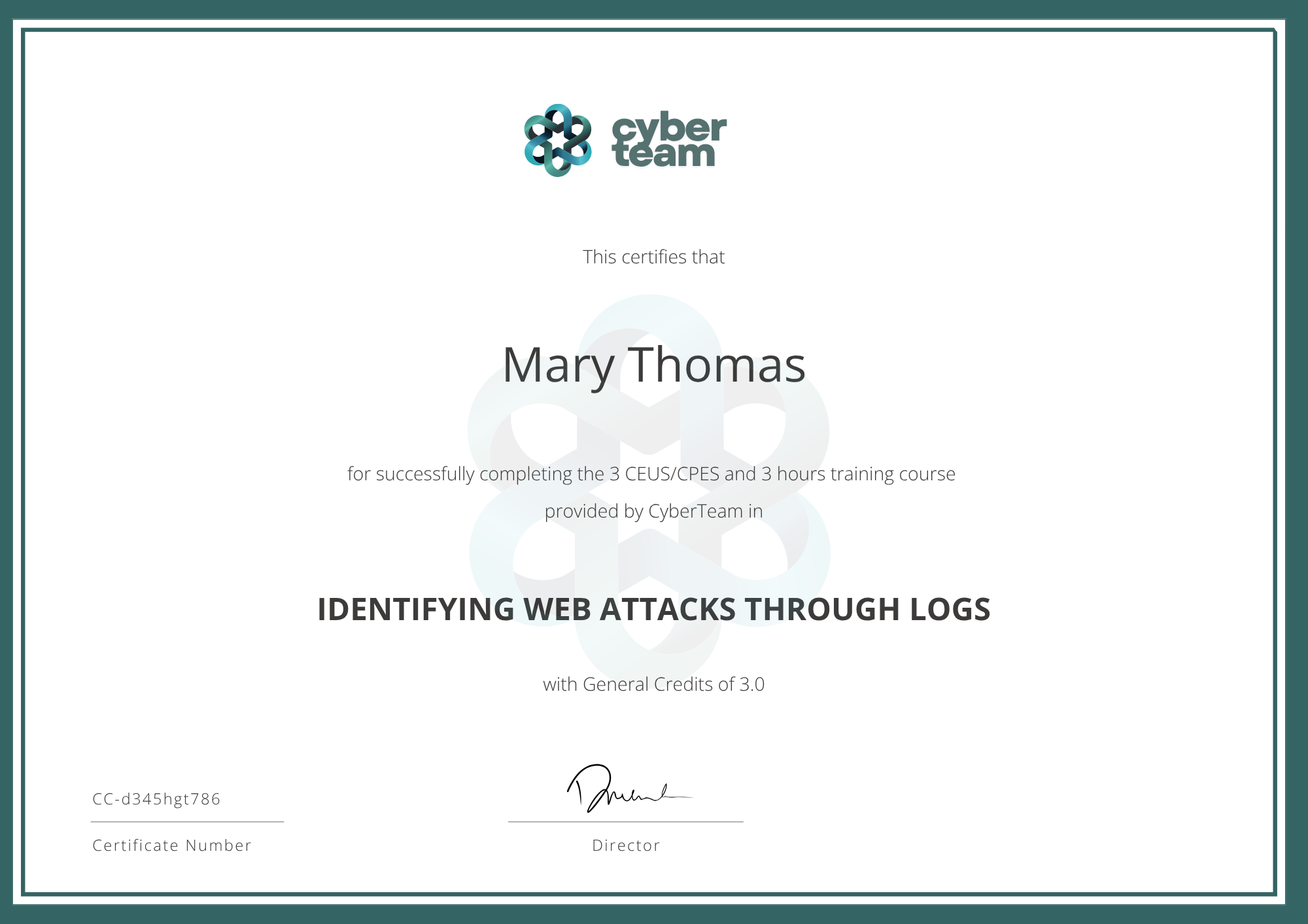 Editable CEU Certificate Template for Professional Courses